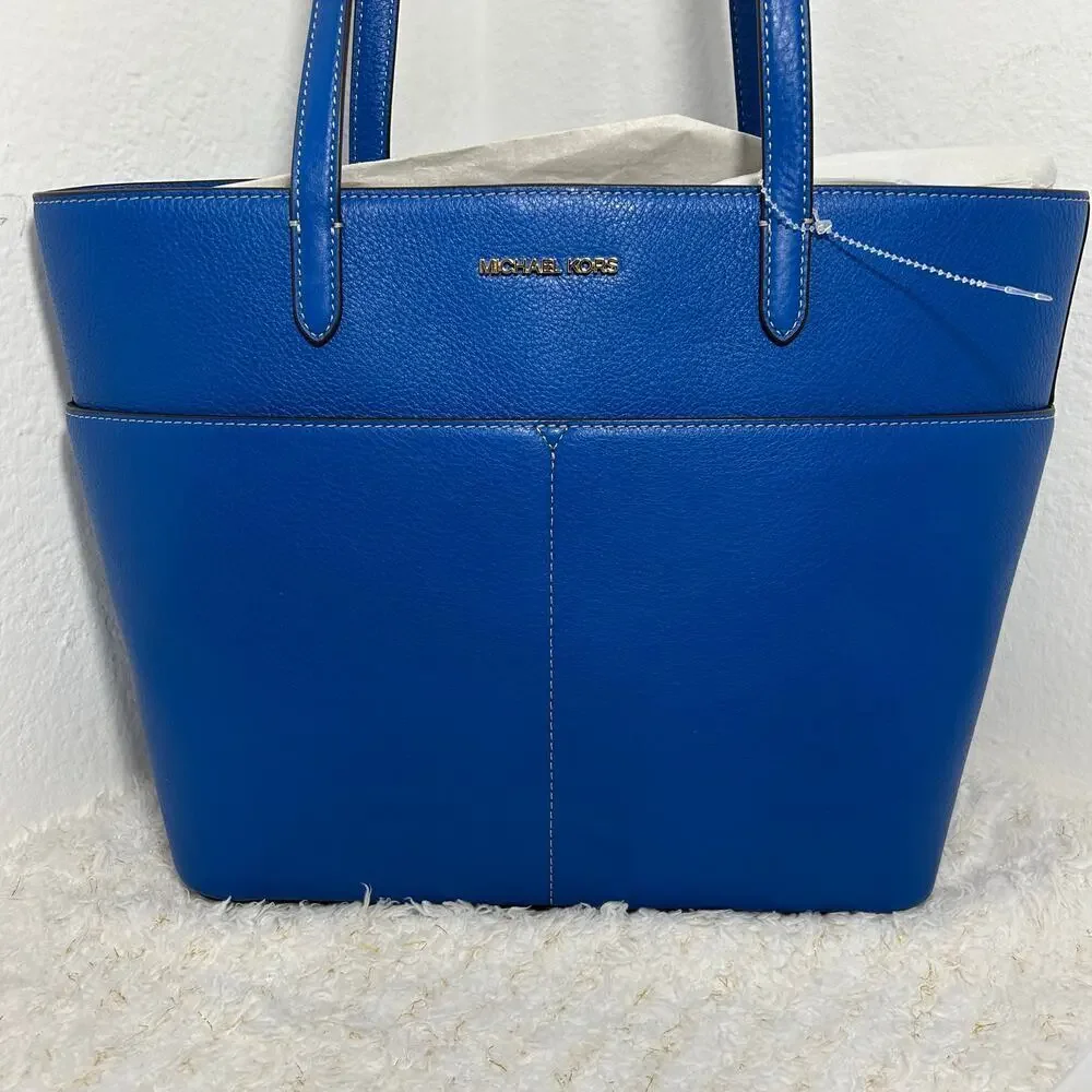MICHAEL Michael Kors Bedford River‎ Blue Leather Tote Bag